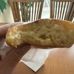 Lemon filled donut with no lemon in it :( Lemon filled donut with no lemon in it :(