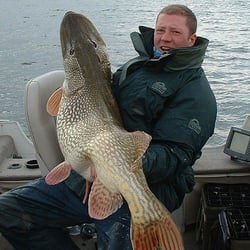 Presque Isle Yacht Club - Man & his fish.