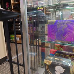 Pokemon cards in the glass