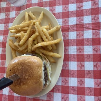 Belle's Kitchen - Mushroom Swiss Burger, hold the mustard lettuce and onions - American Near Me - Houston, Texas Belle's Kitchen - Mushroom Swiss Burger, hold the mustard lettuce and onions - American Near Me - Houston, Texas
