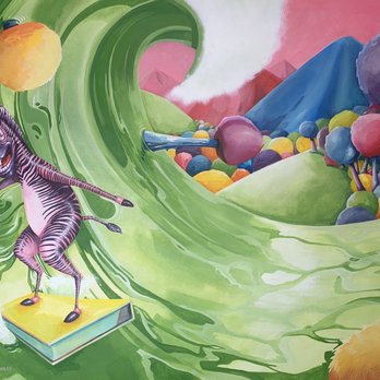 2beINK Studios - Commissioned painting. Acrylic, watercolor, and gouache on Arches hot-press watercolor paper. 18" x 24" - Commissioned Artists Near Me