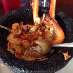 Seafood molcajete.