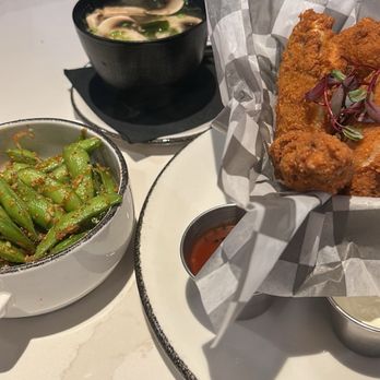 Sushi On Post Oak - Miso soup, spicy edamame, and the chicken wings - Sushi Bars Near Me - Houston, Texas Sushi On Post Oak - Miso soup, spicy edamame, and the chicken wings - Sushi Bars Near Me - Houston, Texas