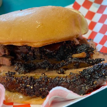 Mesquite & Oak - Brisket sandwich - I think around $11 and worth it! - Barbeque Near Me - San Jose, California
