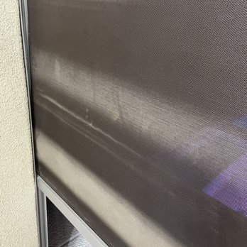 Dropshades - Note the scratches and two thin horizontal marks. - Shades & Blinds Near Me - Palm Desert, California