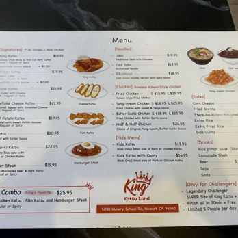 King Katsu Land - Menu as of Sept '26 - Asian Fusion Near Me - Newark, California King Katsu Land - Menu as of Sept '26 - Asian Fusion Near Me - Newark, California