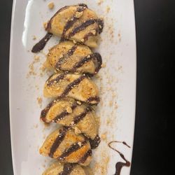 We offer different dessert pierogi. The one pictured is a S'MOreo.