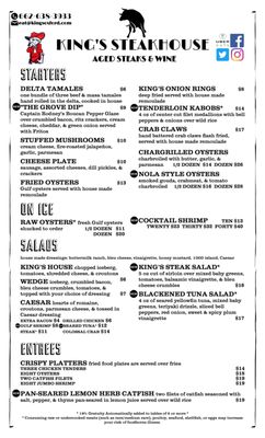 Menu photo 5 King's Steakhouse Oxford, MS Menu photo 5 King's Steakhouse Oxford, MS