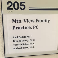Mtn View Family Practice - Suite 205 on the second floor.