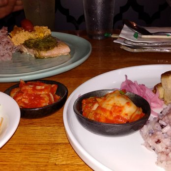 O'Kims - Pork Belly and seaweed salmon in background - Korean Near Me - Honolulu, Hawaii O'Kims - Pork Belly and seaweed salmon in background - Korean Near Me - Honolulu, Hawaii