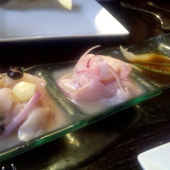 Fresca - Ceviche, L to R: Five Elements (too sour), Mojito (good, but found bones in the fish), and Hamachi (not fresh at all) - Peruvian Near Me - San Francisco, California Fresca - Ceviche, L to R: Five Elements (too sour), Mojito (good, but found bones in the fish), and Hamachi (not fresh at all) - Peruvian Near Me - San Francisco, California