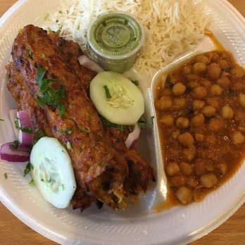 Kabab Hut - Seekh Kabab platter - I was able to exchange the salad for Chana - Indian Near Me - Catonsville, Maryland