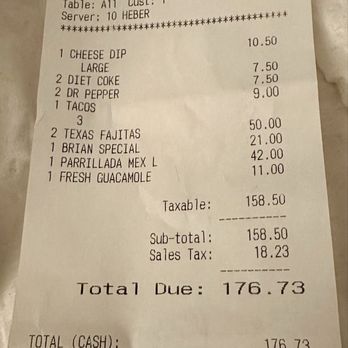 Jose Tequila's - Receipt - Mexican Near Me - Virginia Beach, Virginia Jose Tequila's - Receipt - Mexican Near Me - Virginia Beach, Virginia