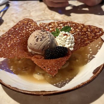 The Oyster Loft - Sea Salt Carmel Ice Cream Desert with fresh cream & berries - Seafood Near Me - Pismo Beach, California The Oyster Loft - Sea Salt Carmel Ice Cream Desert with fresh cream & berries - Seafood Near Me - Pismo Beach, California