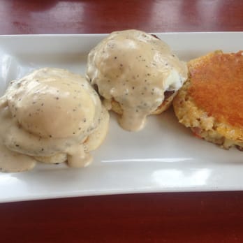 Old Town Cafe - Country Benedict poached eggs on biscuits, with a side of hash cake :D - Cafes Near Me - Camarillo, California