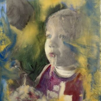 Nancy Rump Fine Art - Grandson eating spaghetti - Commissioned Artists Near Me - Las Vegas, Nevada