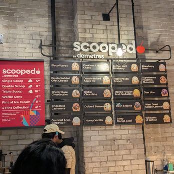 Scooped by Demetres - Store front with menu board and pricing menu in background - Ice Cream & Frozen Yogurt Near Me - Toronto, Ontario