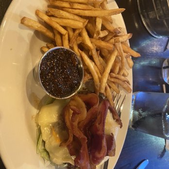 The Committed Pig - Brie burger w/o bun. So yummy - American Near Me - Summit, New Jersey