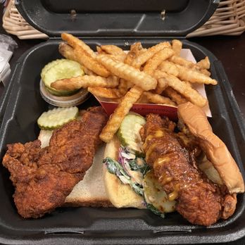 Dave's Hot Chicken - Dave's #3 1 Tender & 1 Slider w/ Fries - Halal Near Me - Phoenix, Arizona Dave's Hot Chicken - Dave's #3 1 Tender & 1 Slider w/ Fries - Halal Near Me - Phoenix, Arizona