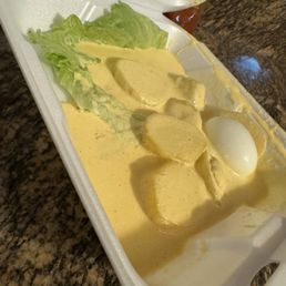 Another picture of the tiny little order. Maybe a half of a potato and half an egg for 13 bucks.