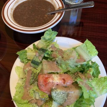 Maroun Mediterranean Grill - Salad and lentil soup - Mediterranean Near Me - Seattle, Washington