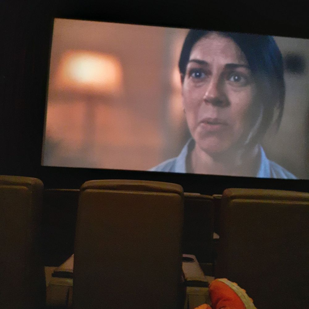 Movie screen and my feet. Movie screen and my feet.