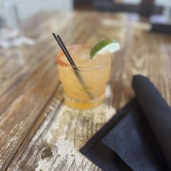 Flatlands Bourbon And Bayou - Hot honey peach margarita