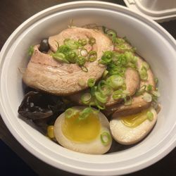 Asian Village Wok and Grill - Tonkatsu ramen (before broth)
