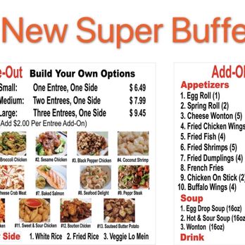 New Super Buffet - a menu for the new super buffet - Chinese Near Me - Vidalia, Georgia