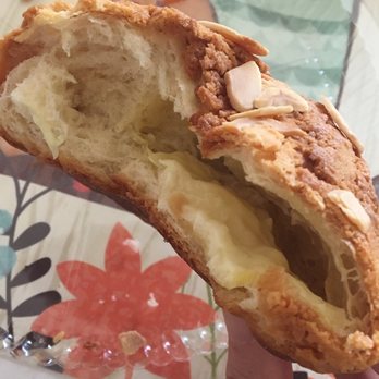 Breeze Bakery Cafe - almond bun, this is the entire filling inside the bun - Bakeries Near Me - Annandale, Virginia
