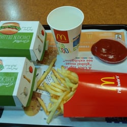 McDonald's - 2 Grilled Chickens, Large fries, and cup of water.