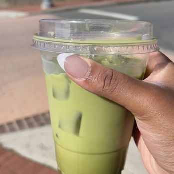 The Royal - iced matcha latte with vanilla syrup and oat milk. - Coffee & Tea Near Me - Washington, DC, District of Columbia