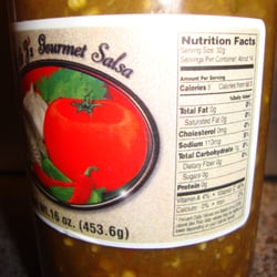 J & J Gourmet Salsa - The Nutrition Details of the X Extra Hot Green Salsa from J & J's Gourmet Salsa July 13th 2013.