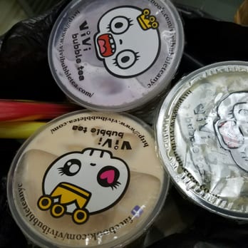 ViVi Bubble Tea - Roast milk tea,  taro milk tea,  matcha green tea in clockwise order - Bubble Tea Near Me - New Brunswick, New Jersey