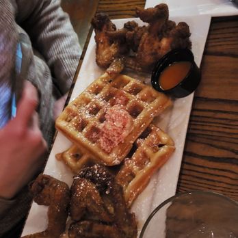 Moonshine Philly - Chicken and Waffles (with Strawberry Butter)! - Gastropubs Near Me - Philadelphia, Pennsylvania Moonshine Philly - Chicken and Waffles (with Strawberry Butter)! - Gastropubs Near Me - Philadelphia, Pennsylvania