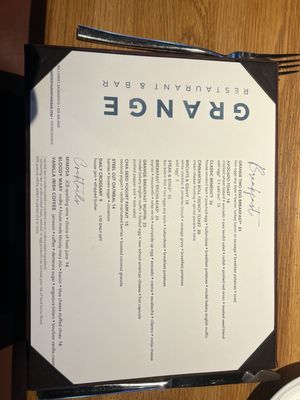 Menu photo 2 Grange Restaurant & Bar Sacramento, CA Menu photo 2 Grange Restaurant & Bar Sacramento, CA