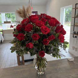 Winter Garden in Bloom - 50 long stem red roses