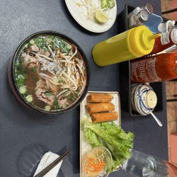 Fusion Bistro Bar & Lounge - Beef pho, egg rolls