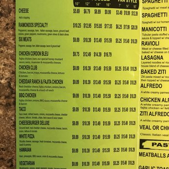 Raimondo's Pizza - Inside of to go menu part 1 - Pizza Near Me - Fort Wayne, Indiana Raimondo's Pizza - Inside of to go menu part 1 - Pizza Near Me - Fort Wayne, Indiana