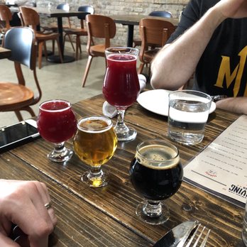 Old Irving Brewing - beer flight. the red one was tart - Breweries Near Me - Chicago, Illinois Old Irving Brewing - beer flight. the red one was tart - Breweries Near Me - Chicago, Illinois