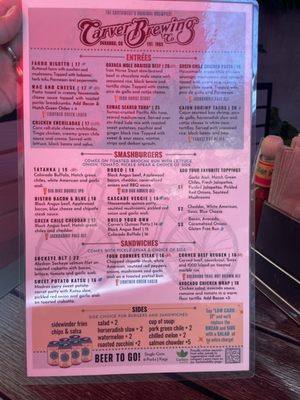 Menu photo 2 Carver Brewing Co. Durango, CO Menu photo 2 Carver Brewing Co. Durango, CO