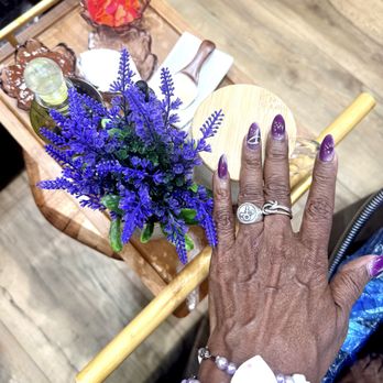 Enchanté Nail Bar - My Prince-inspired purplelicious set! - Nail Salons Near Me - Decatur, Georgia Enchanté Nail Bar - My Prince-inspired purplelicious set! - Nail Salons Near Me - Decatur, Georgia