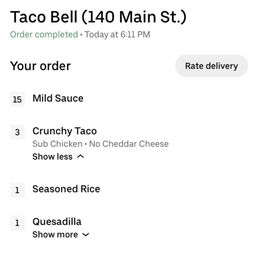The Uber order I was SUPPOSED to get... The Uber order I was SUPPOSED to get...