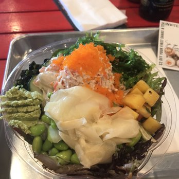 Hawaii Poke - I had Salmon and Scallop poke with half brown rice and half spring mix. - Poke Near Me - Corpus Christi, Texas Hawaii Poke - I had Salmon and Scallop poke with half brown rice and half spring mix. - Poke Near Me - Corpus Christi, Texas