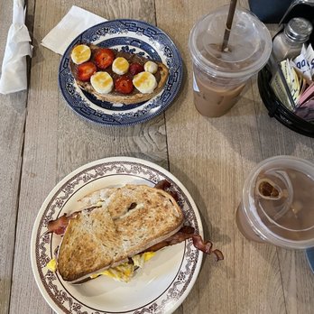 Birdman Coffee - Breakfast sandwich and strawberry banana Nutella toast. - Coffee & Tea Near Me - Saint Francisville, Louisiana Birdman Coffee - Breakfast sandwich and strawberry banana Nutella toast. - Coffee & Tea Near Me - Saint Francisville, Louisiana