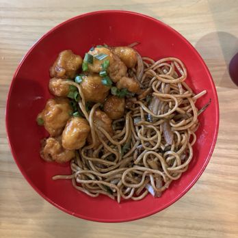 LOTUS CHINESE - Orange Chicken with Lo Mein - Asian Fusion Near Me - Austin, Texas LOTUS CHINESE - Orange Chicken with Lo Mein - Asian Fusion Near Me - Austin, Texas