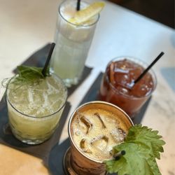 Bar Pendry - Pineapple Zing, Te'Kiwi, Shiso Pretty, and Golden Hour.