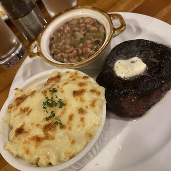 Fahrenheit 132 - Filet Mignon with Black Eyed Peas and Truffle Mac'n Cheese - Steakhouses Near Me - Fredericksburg, Virginia