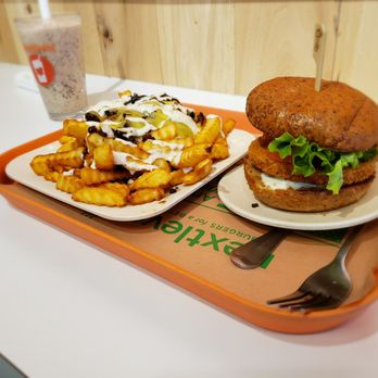 Next Level Burger - Crispy Chik'n burger and Bacon Shroom fries - Burgers Near Me - Concord, California Next Level Burger - Crispy Chik'n burger and Bacon Shroom fries - Burgers Near Me - Concord, California