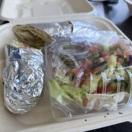 Falafel Wrap and salad